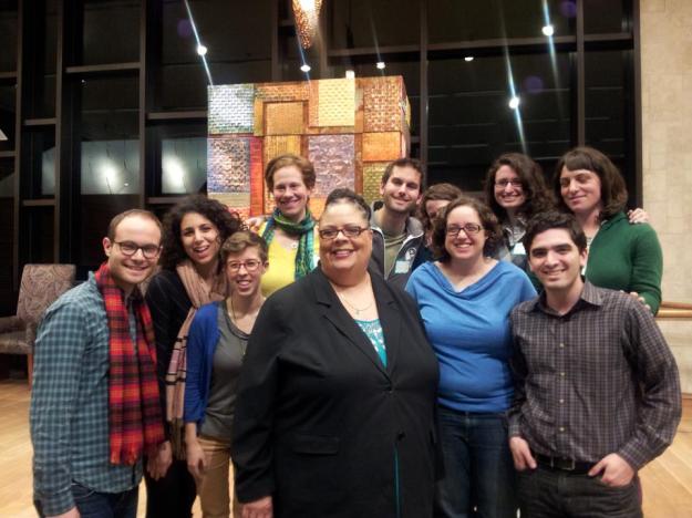 Karen Lewis with JSAS organizers at JRC, 4/17/13