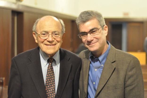 With Rabbi Leonard Beerman, left, Los Angeles, 2/2014