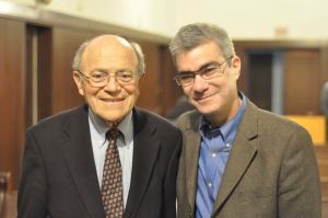 With Rabbi Leonard Beerman, left, Los Angeles, 2/2014